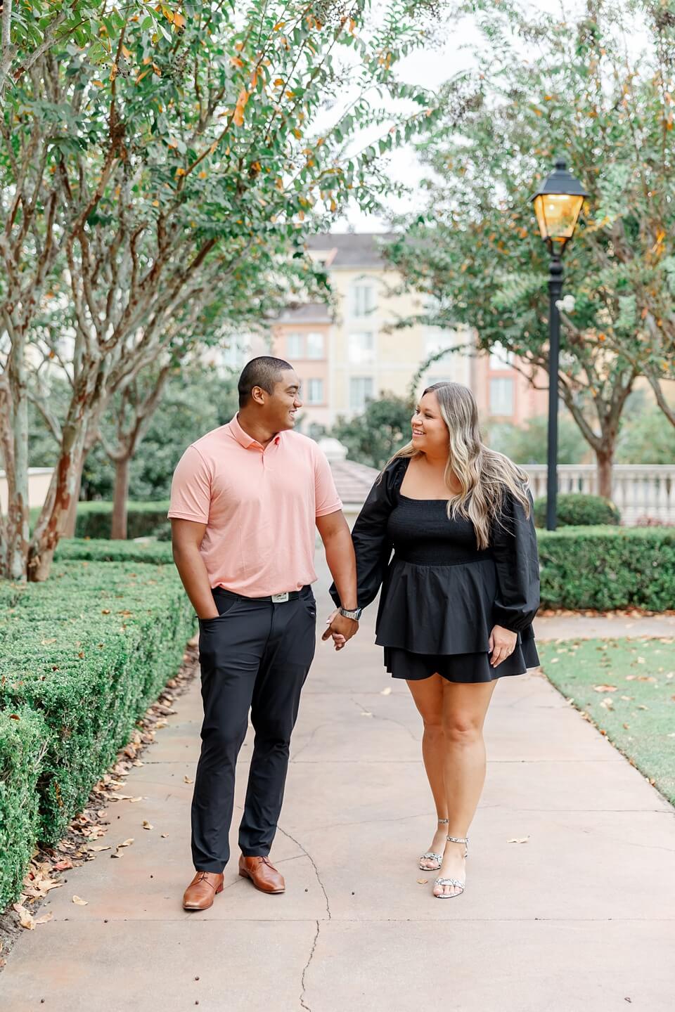 photo of couple at orlando engagement photo locations portofino bay