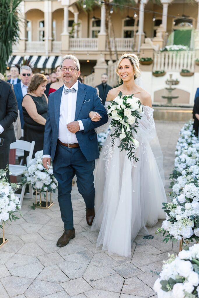 ceremony at the club at the strand wedding venue