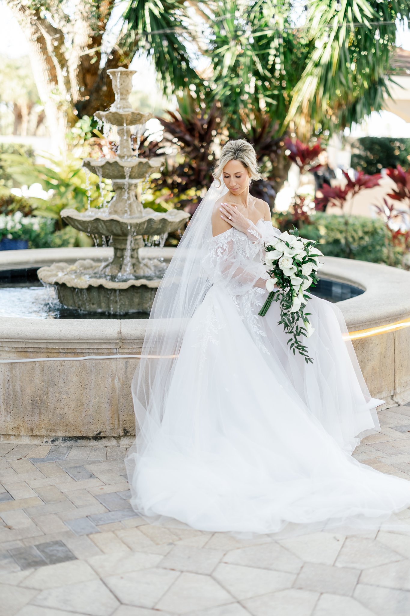 close up of bride at the club at the strand naples fl