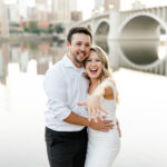 wedding photographer with fiance after proposal
