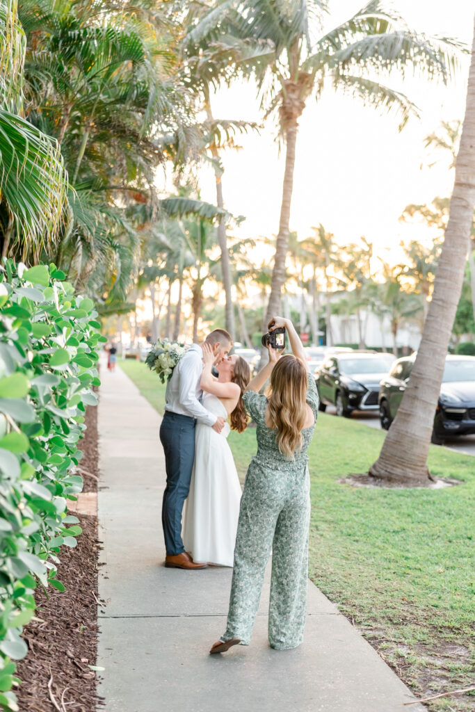 Lindsey White being a wedding photographer
