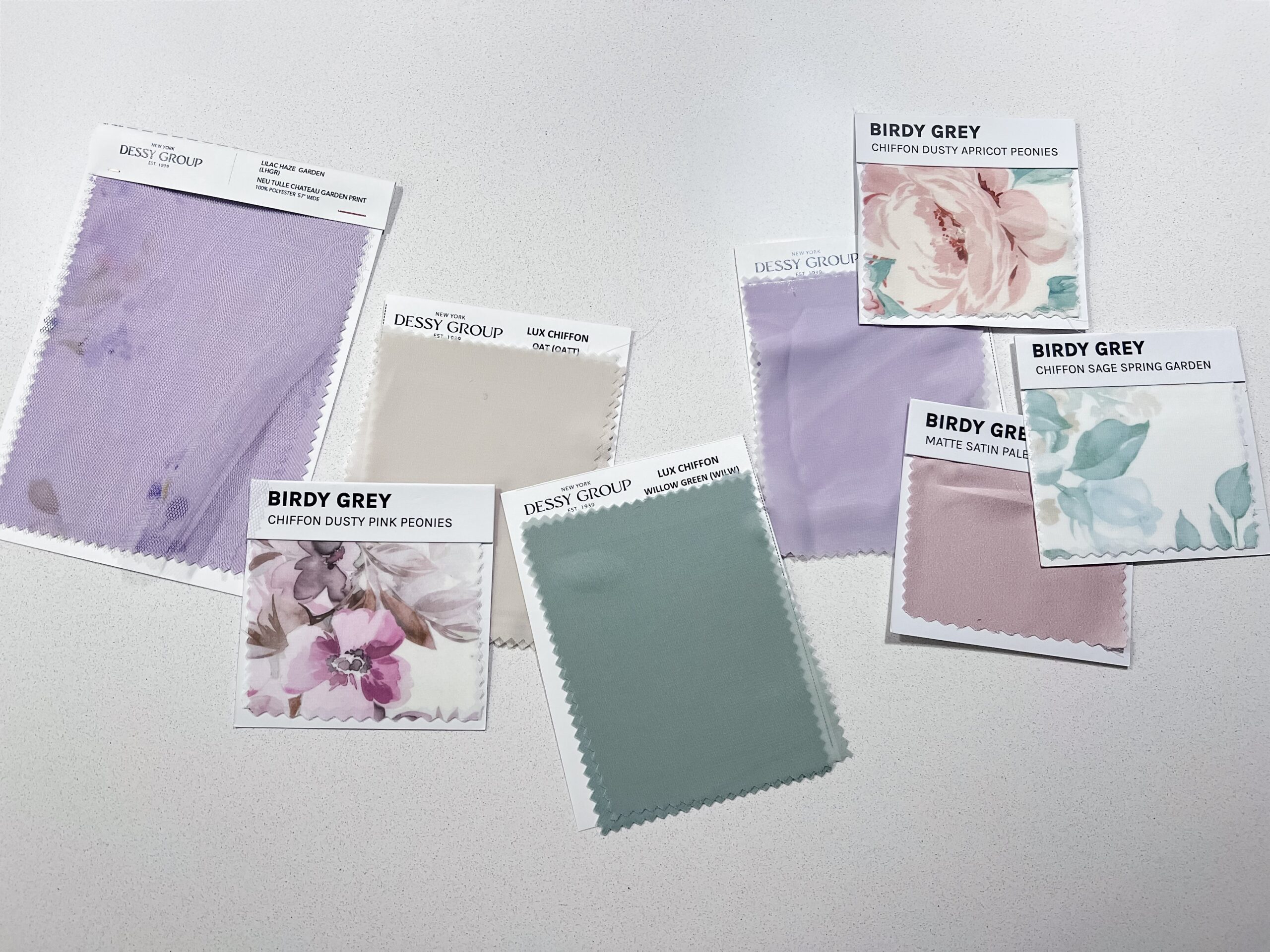 swatch of colors for wedding
