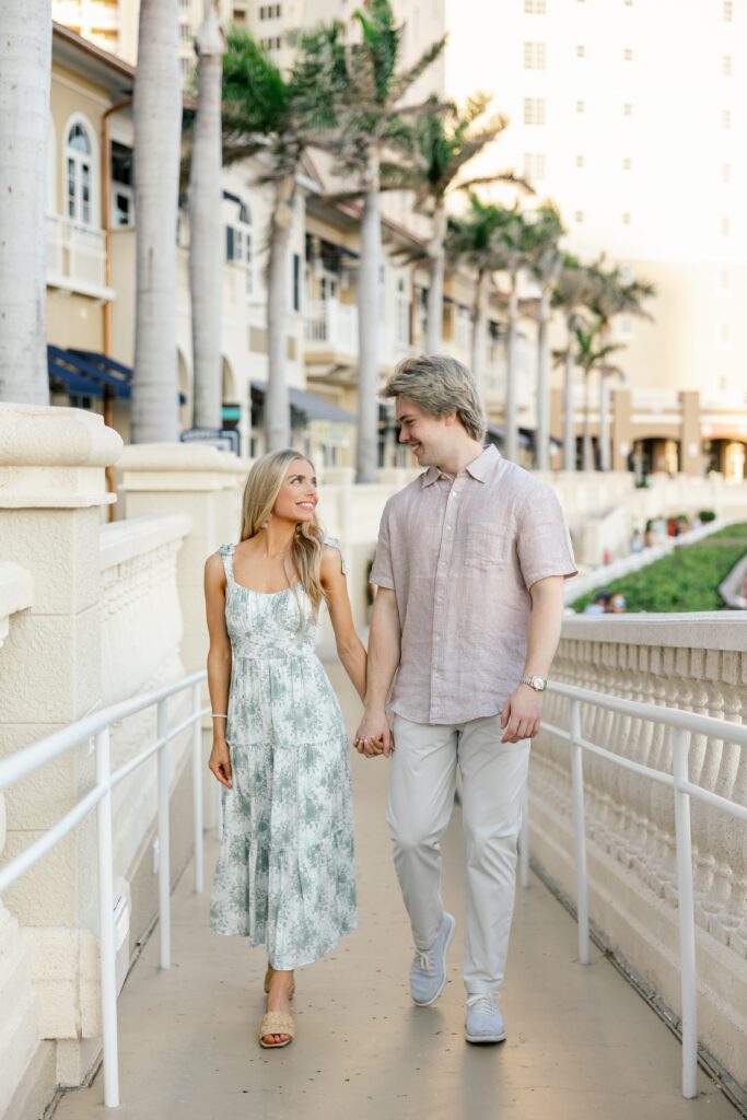 couple smiling at each other at cape harbour cape coral