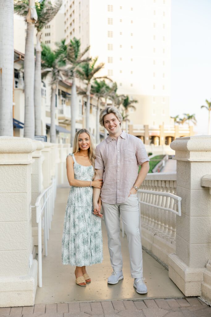couple smiling at walkway at cape harbour cape coral