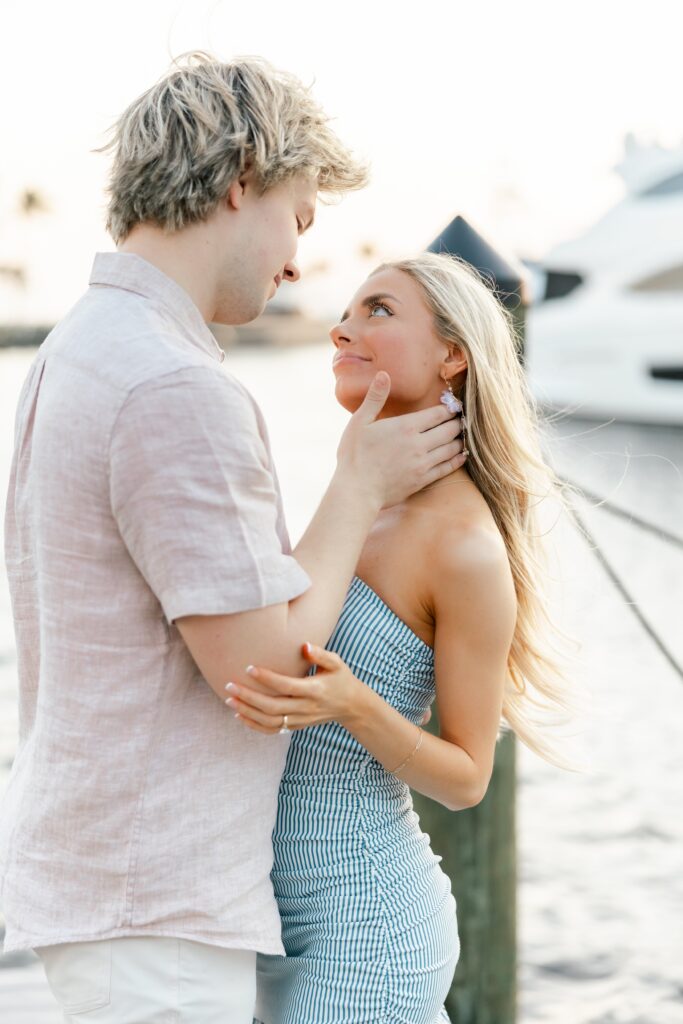 couple looking at each other for Cape Harbour Photos