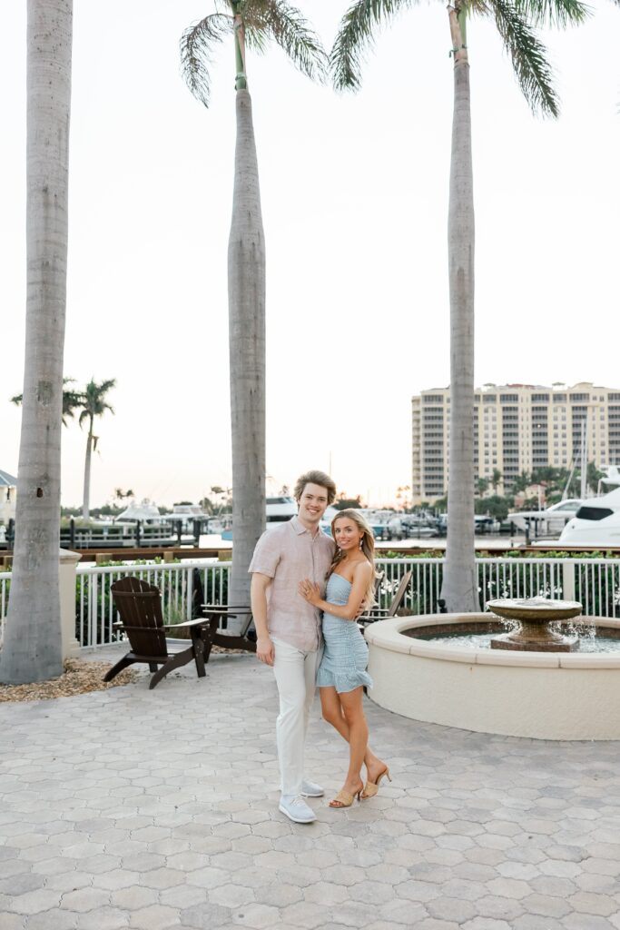 couple smiling at cape harbour marina cape coral fl